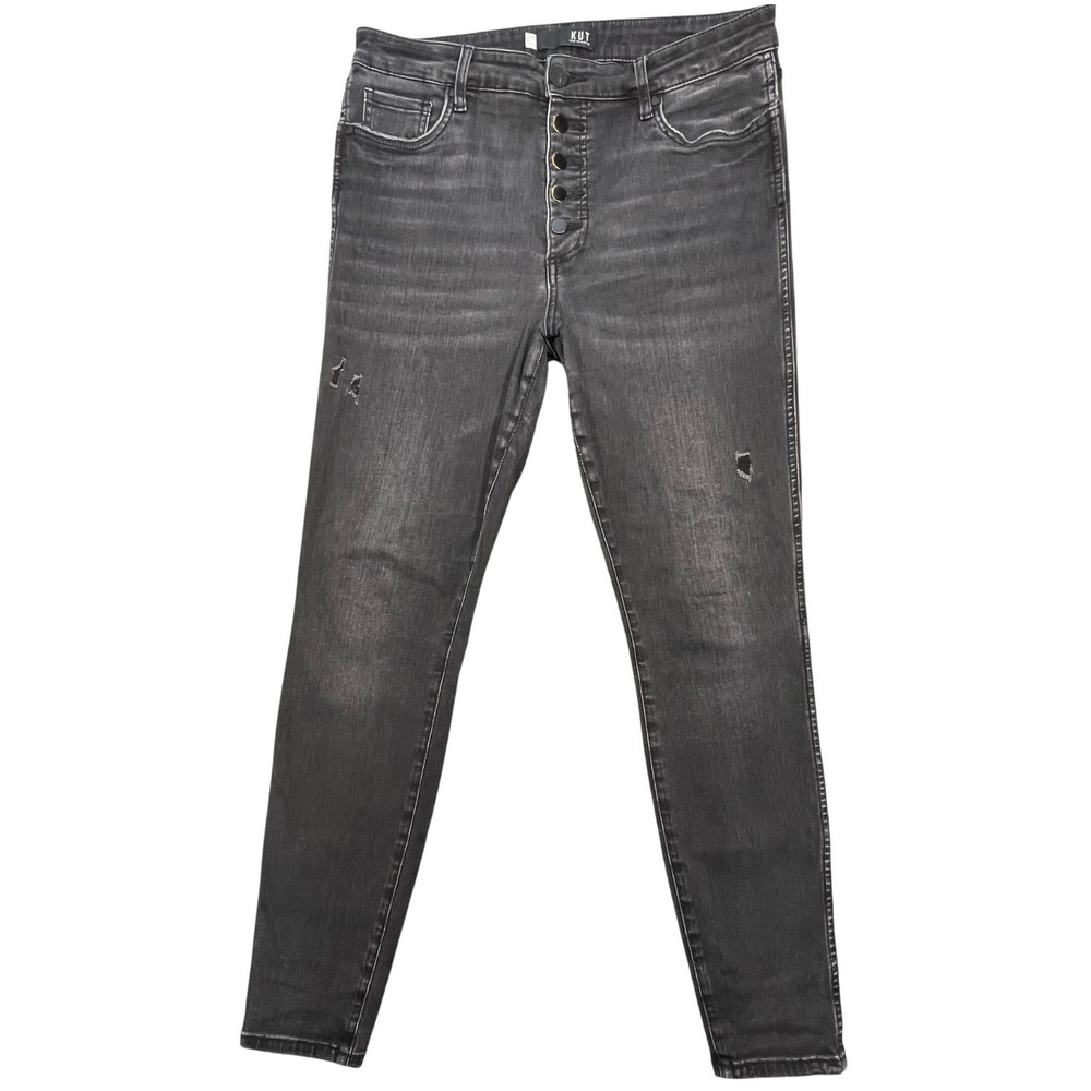KUT from the Kloth Black Mia High Rise Fab Ab Skinny Jeans Womens 12